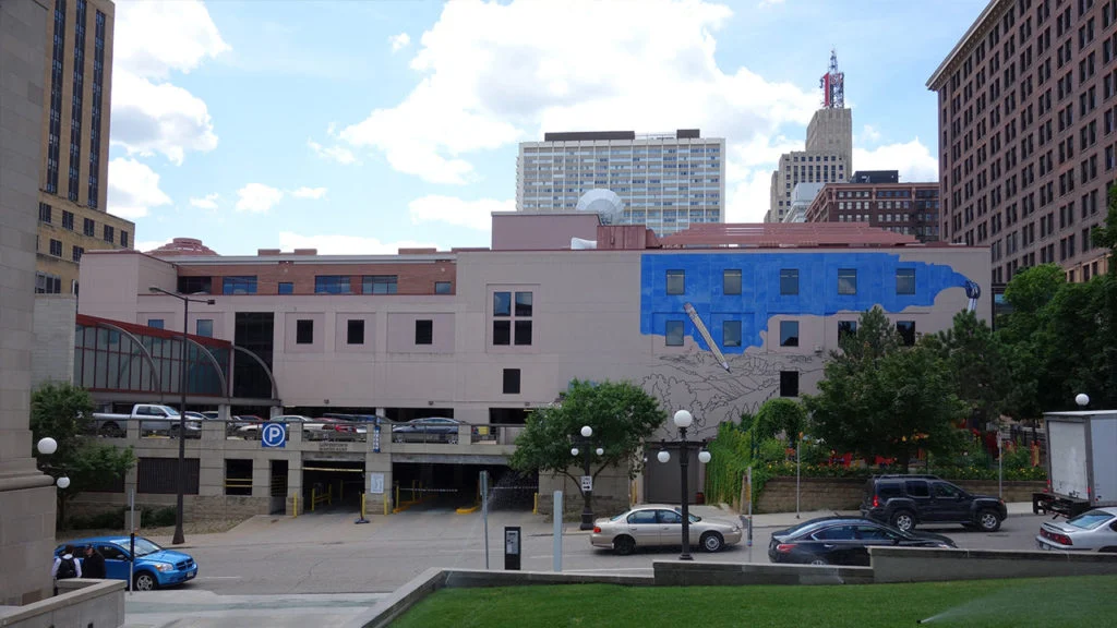exterior of building that houses Twin Cities PBS in Saint Paul, Minnesota